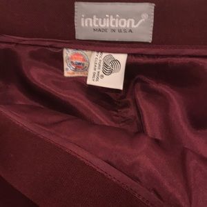 100% pure wool maroon ladies straight skirt.